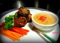 Spicy Chicken Balls with Cashew Satay Sauce